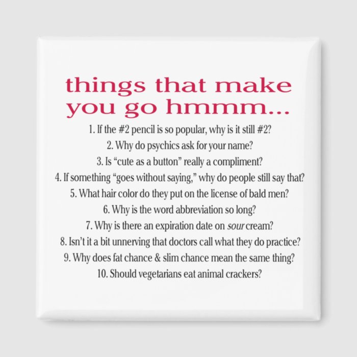 Things That Make You Go Hmmm Magnet Zazzle