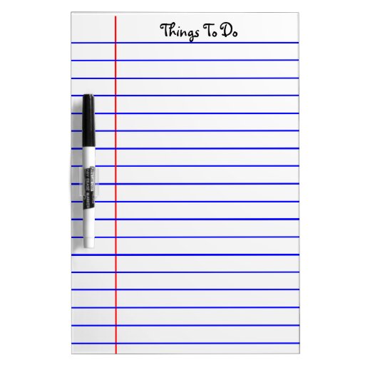 Things to Do Dry Erase Board Zazzle