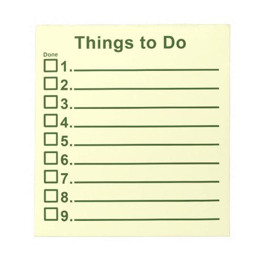 Things To Do Memo Pads