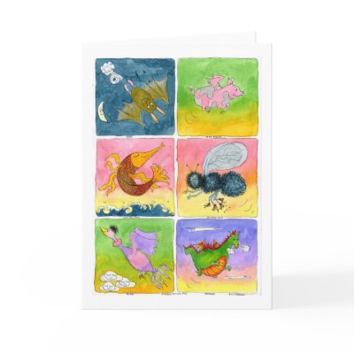 Things Wich Fly:  General Greetings. Cards by Drawnbyhand