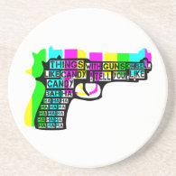 Things With Guns On Beverage Coasters