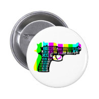 Things With Guns On Pinback Buttons