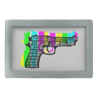 Things With Guns On Rectangular Belt Buckles