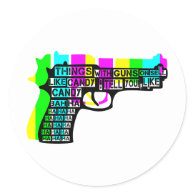 Things With Guns On Round Sticker