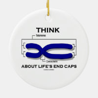 Think About Life's End Caps Telomeres Double-Sided Ceramic Round Christmas Ornament