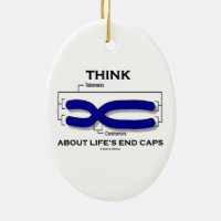 Think About Life's End Caps Telomeres Double-Sided Oval Ceramic Christmas Ornament