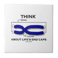Think About Life's End Caps Telomeres Small Square Tile