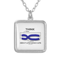Think About Life's End Caps Telomeres Square Pendant Necklace