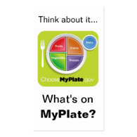 Think About MyPlate Bookmark - White Business Card Template