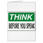Think before you speak cards