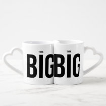 think big, quote, dreams, lifestyle, think, big, inspirational, cool, funny, lovers&#39; mug set, attitude, quotations, motivational, courage, mug, [[missing key: type_photousa_loversmu]] com design gráfico personalizado