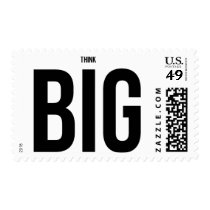 think big, funny, quote, lifestyle, think, big, cool, dream, stamp, motivational, quotations, love, black, attitude, courage, dreams, postage, Stamp with custom graphic design