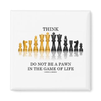 Think (Chess) Do Not Be A Pawn In The Game Of Life magnet