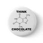Think Chocolate (Theobromine Molecule Chemistry) Pinback Buttons