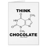 Think Chocolate (Theobromine Molecule Chemistry) Greeting Cards