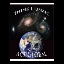 think cosmic act global postcards