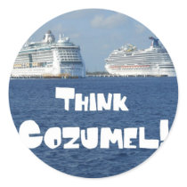 Think Cozumel! Round Stickers