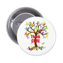 Think CURE (2).png Pinback Buttons