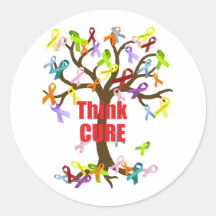 Think CURE (2).png Round Stickers