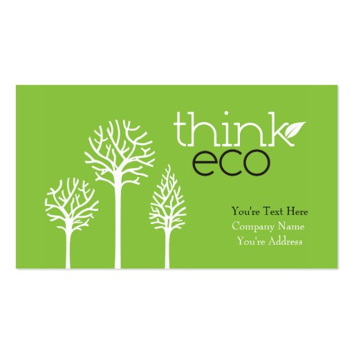 Think Eco Business Cards (front side)