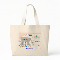 Think Global, Act Local Tote bags