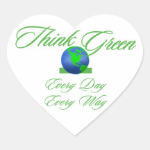 Think Green 2 Heart Sticker