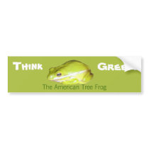 Think Green - American Tree Frog Bumper Sticker