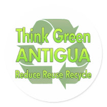 Think Green Antigua stickers by FlagStore Think Green Antigua stickers