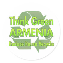 Think Green Armenia Round Stickers