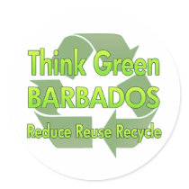 Think Green Barbados Stickers