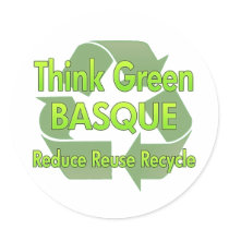 Think Green Basque Round Sticker