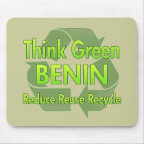 Think Green Benin mousepads by FlagStore Think Green Benin mousepads