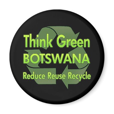 Think Green Botswana Fridge Magnets by FlagStore