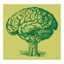 Think Green Brain Tree Poster posters