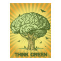 Think Green Brain Tree Poster posters