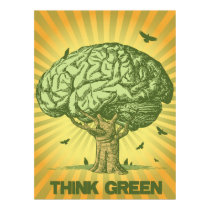 Think Green Brain Tree Poster posters