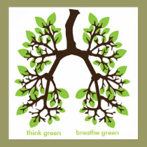 think green, breathe green posters by DesignR think green, breathe green posters
