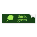 Think Green bumper sticker bumper stickers