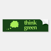 Think Green bumper sticker