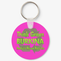 Think Green Burkina keychains by FlagStore Think Green Burkina keychains