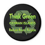 Think Green Cayman Islands Fridge Magnets