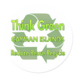 Think Green Cayman Islands Round Sticker