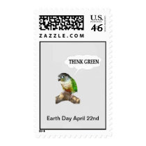 Think Green Conure Postage stamps