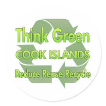 Think Green Cook Islands stickers by FlagStore Think Green Cook Islands stickers