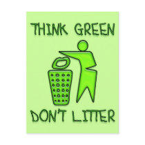 THINK GREEN, DON'T LITTER postcards by dgpaulart THINK GREEN, DON'T LITTER postcards