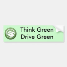 Think Green Drive Green Bumper Sticker