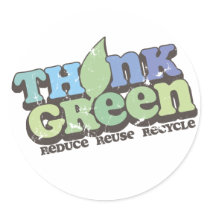 Think Green Earth Day stickers by Prodem Think Green Earth Day stickers