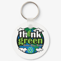Think Green Earth keychains by fightcancertees Think Green Earth keychains