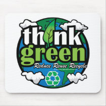 Think Green Earth mousepads by fightcancertees Think Green Earth mousepads