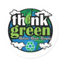 Think Green Earth stickers by fightcancertees Think Green Earth stickers